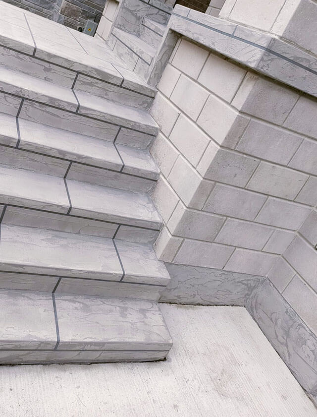 Jewel Stone application over concrete steps