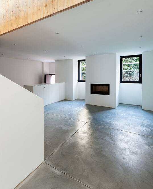 polished basement concrete floor